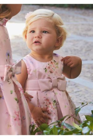 Abel & Lula Yazlık Kız Bebek Abiye Elbise Pembe - Thumbnail