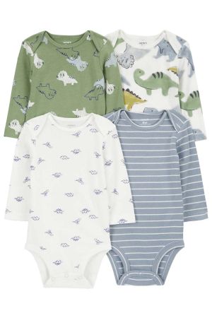 Carters Erkek Bebek Uzun Kollu Body Set 4'lü Paket - Thumbnail