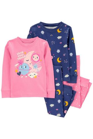 Carters Küçük Kız Çocuk Pijama Set 4'lü Paket - Thumbnail