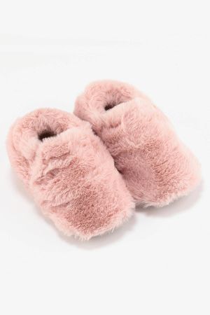 Hopfrög Furry Furry Pembe Kürk Barefoot Patik - Thumbnail