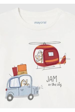 Mayoral Erkek Bebek Uzun Kol T-shirt Beyaz - Thumbnail