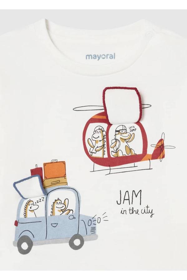 Mayoral Erkek Bebek Uzun Kol T-shirt Beyaz