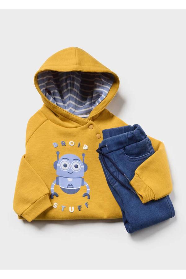 Mayoral Kışlık Erkek Bebek S-shirt Pantolon 2'li Set Sarı