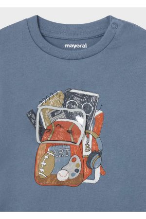 Mayoral Kışlık Erkek Bebek T-shirt Mavi - Thumbnail